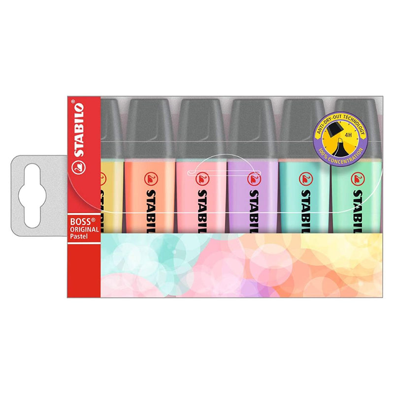 Stabilo Boss Original - Highlighter Pen - Wallet of 6 (Assorted Colours)