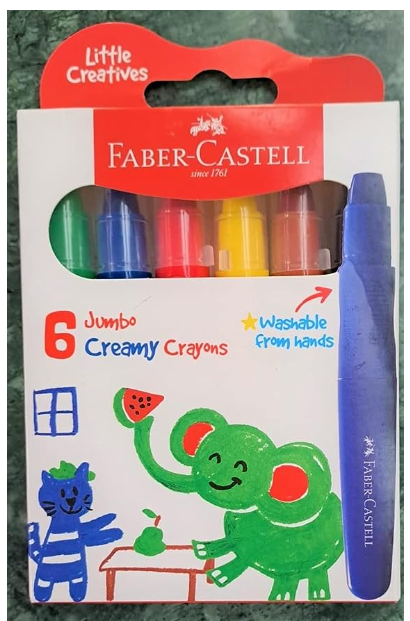 FABER CASTELL JUMBO CREAMY CRAYONS 6PC - 224008