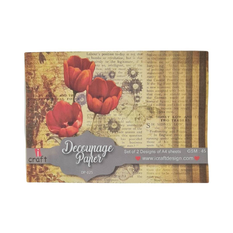 Icraft A4 Decoupage Paper DP-025 Pack Of 2