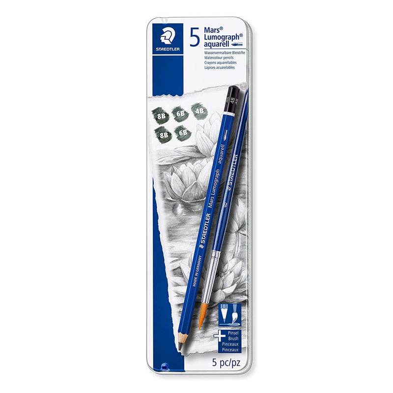 Staedtler 100A G6 5 Mars Lumograph Aquarell Pencil Set of 6