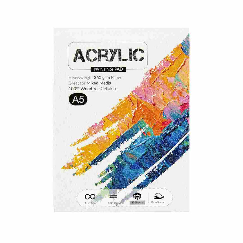 Scholar A5 Acrylic Painting Pad - 360 Gsm 10 Sheets Glue Bound(ACR2)