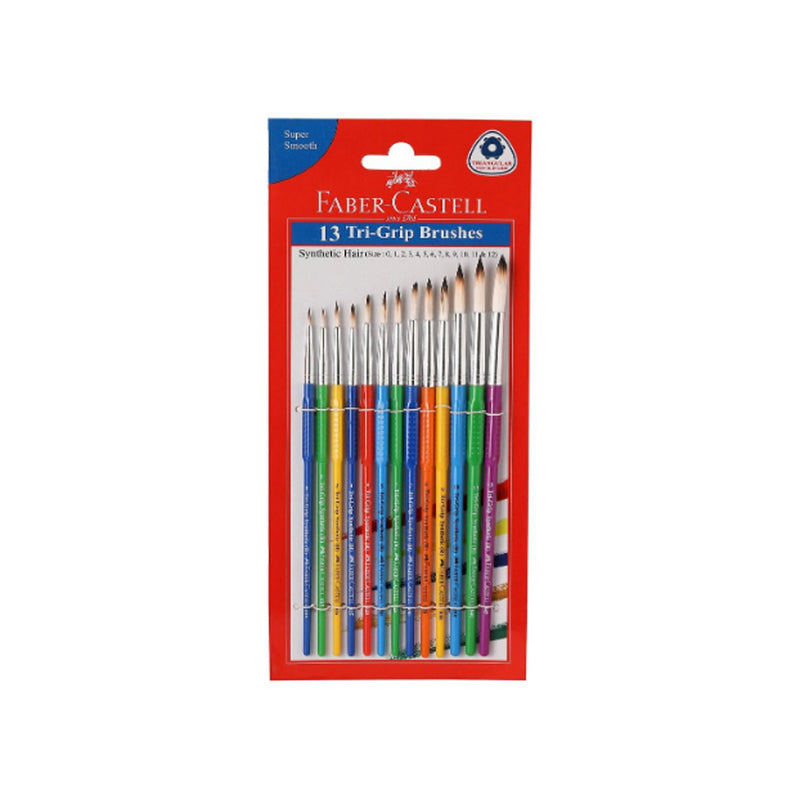 Faber-Castell Tri-Grip Brush - Round, Pack of 13 (Assorted)