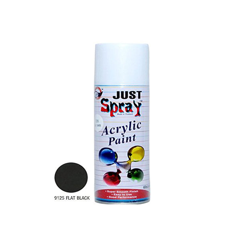 Just Spray Paint Flat Black - 9125