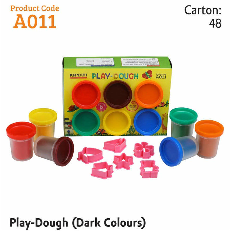 Khyati Play Dough Set of 6 (Dark Colors)