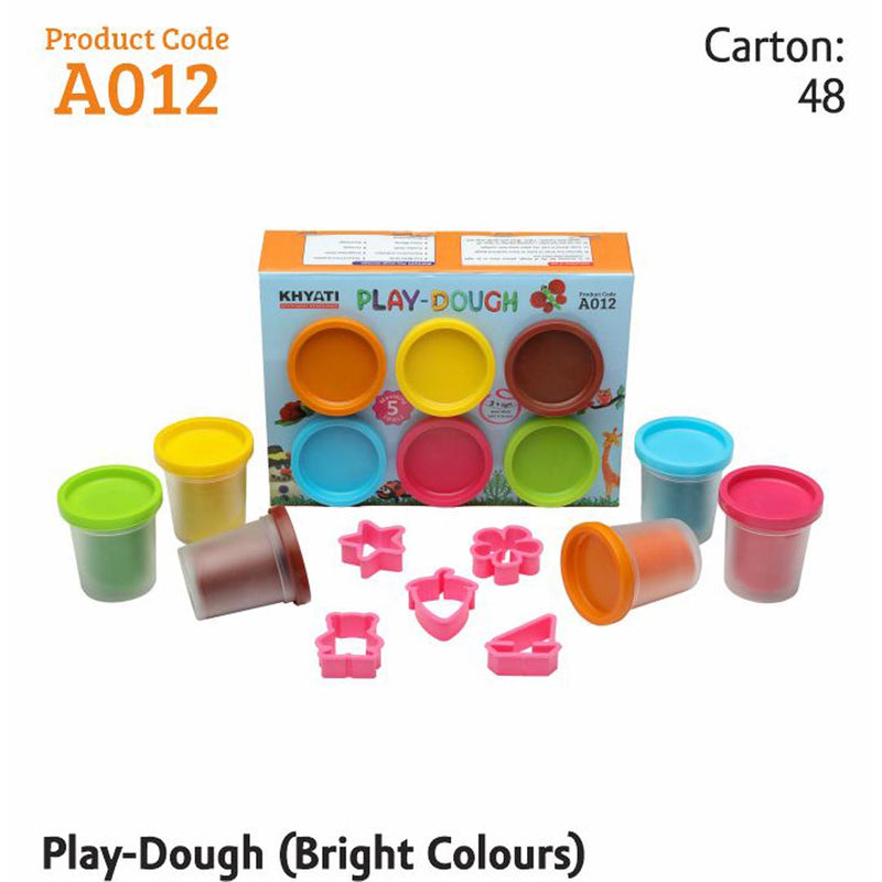 Khyati Play Dough pack of 6(Bright Colors)