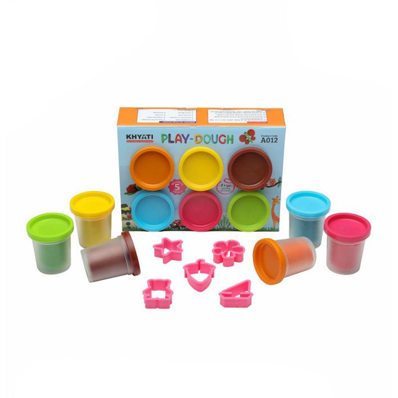 Khyati Play Dough pack of 6(Bright Colors)