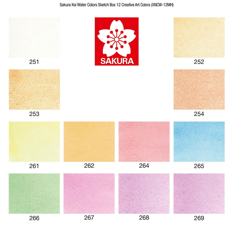 Sakura Koi Water Colour Cakes Metallic 12 Shades