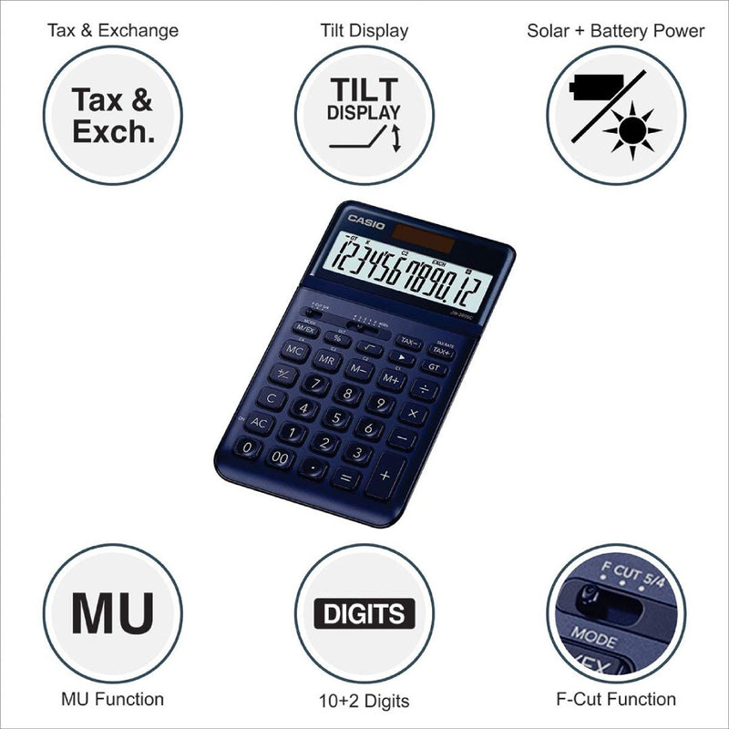 Casio JW-200SC-NY Premium & Stylish Calculator (Dark Blue)