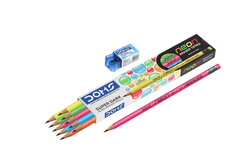 Doms Neon Rubber Tipped Pencils pack of 1- 7940