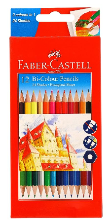 FABER CASTELL BI COLOUR PENCILS 12 - 118112