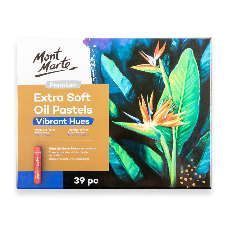 Mont Marte- Extra Soft Oil Pastels Vibrant Hues- 39 Pc