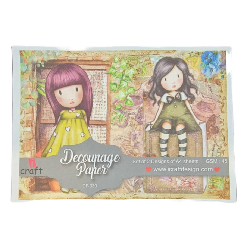 Icraft A4 Decoupage Paper DP-030 Pack Of 2
