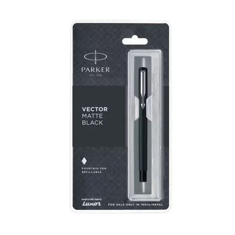 Parker Vector Matte Black Chrome Trim Fountain Pen