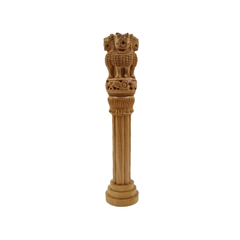 Wooden Ashoka Pillar Table Top 30*6 cm