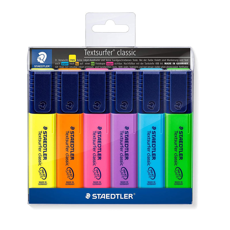 Staedtler Textsurfer Classic Highlighter Pen - Multicolor Ink, Pack Of 6
