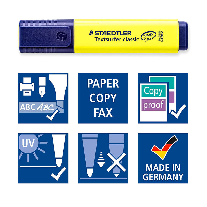 Staedtler Textsurfer Classic Highlighter Pen - Multicolor Ink, Pack Of 6