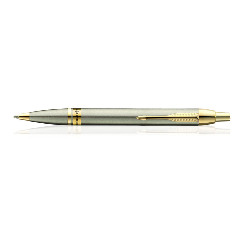 Parker Odyssey Brushed Metal Gold Trim Ball Pen - Skyblue Stationery Mart