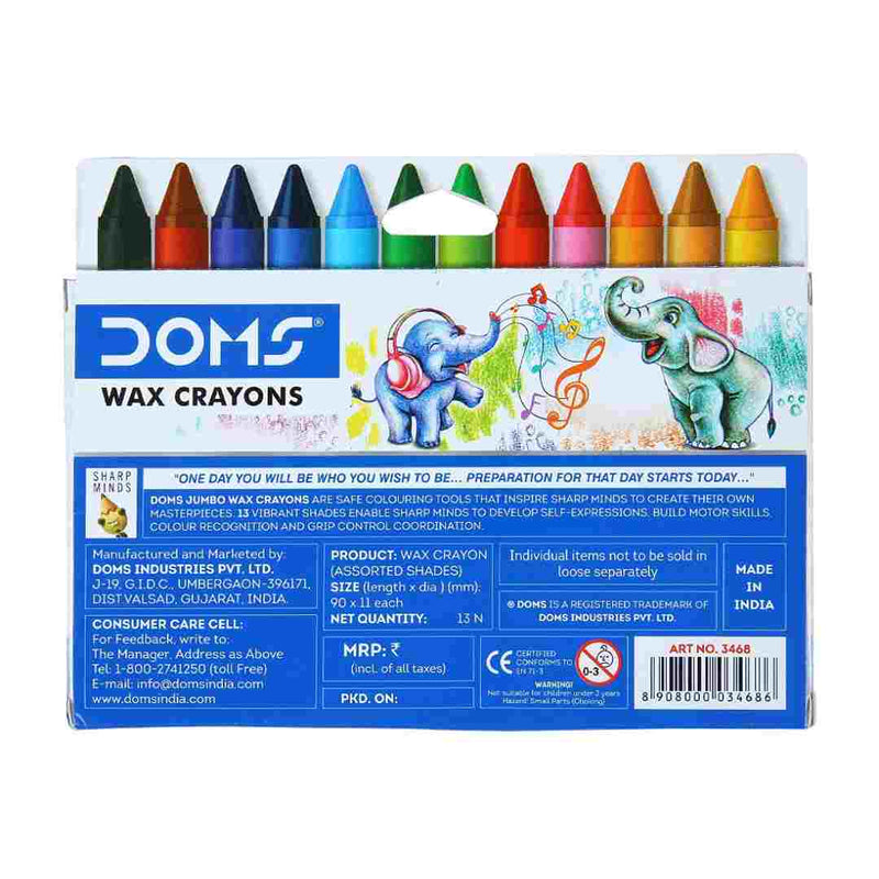 Doms Jumbo Wax Crayons Set of 12 - 3468