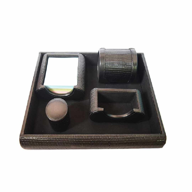 Planfix Pf-9753 Table Stationery Tray Set -Black