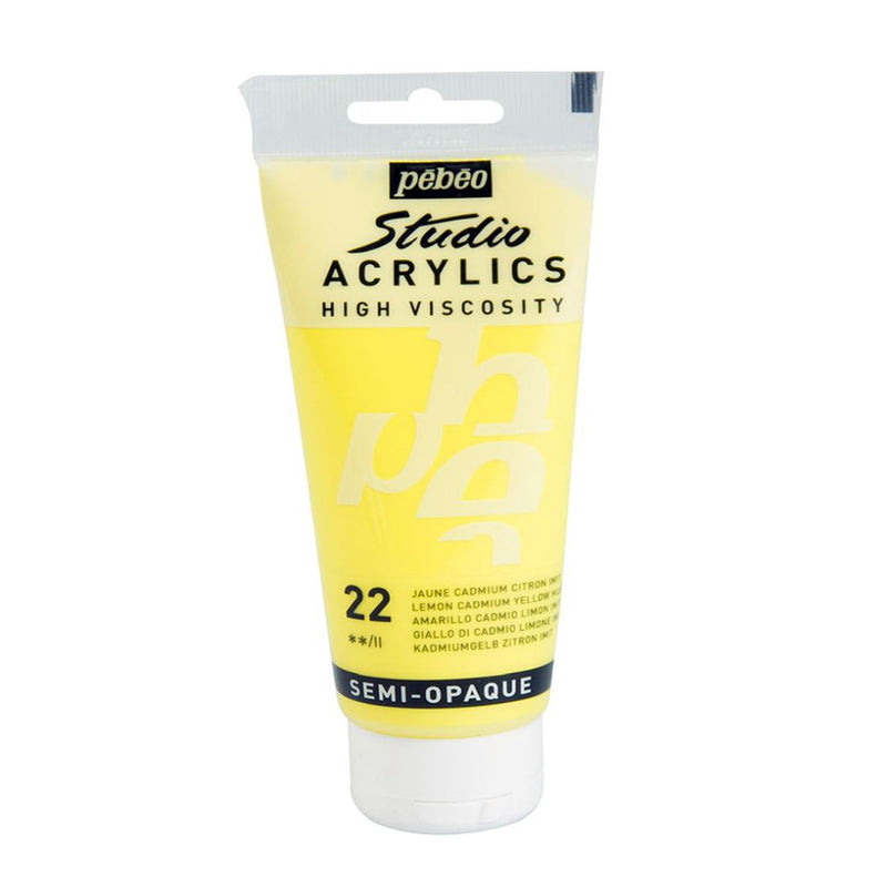 Pebeo ST. Acrylics 100 ML Lemon Cad Yellow 22. - Skyblue Stationery Mart