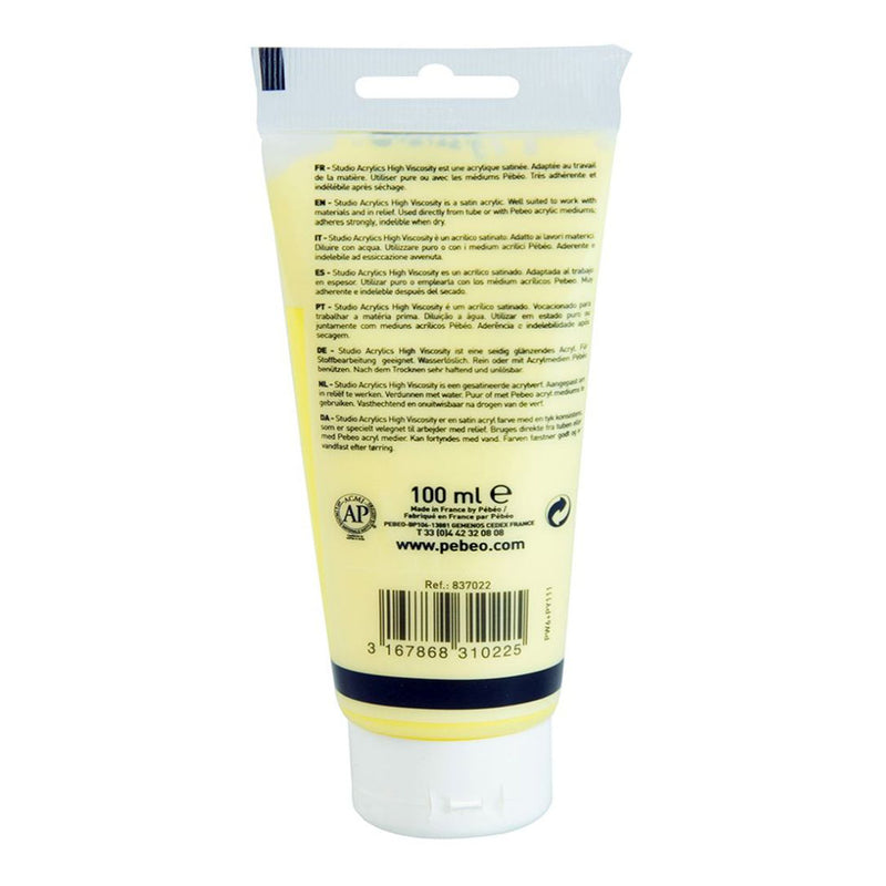 Pebeo ST. Acrylics 100 ML Lemon Cad Yellow 22. - Skyblue Stationery Mart