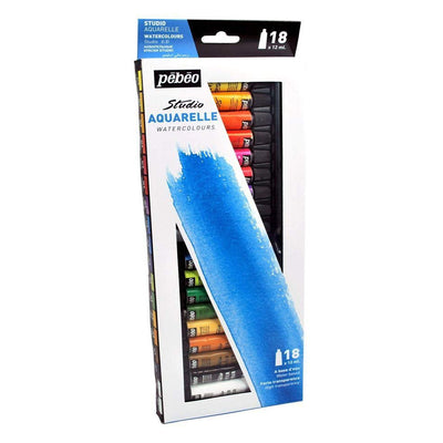 Pebeo Studio Aquarelle Water colours 18X12ML. - Skyblue Stationery Mart
