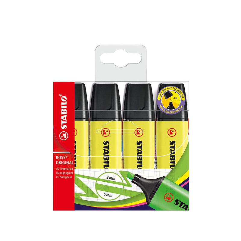 Stabilo Boss Highlighter Yellow Set of 4