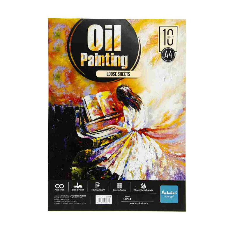 Scholar A4 Oil Painting Loose Sheets- 300 GSM  10 Sheets (OPL4)