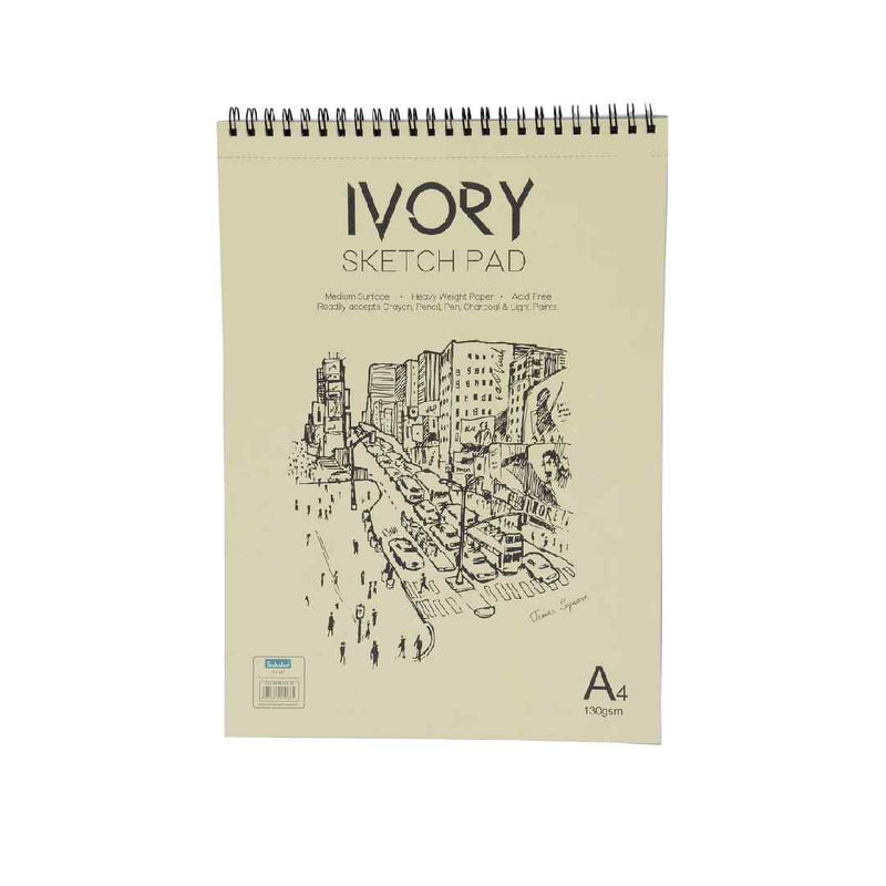 Scholar A4 Ivory Sketch Pad Design - B  25 Sheets 130 Gsm (AP1-B) Spiral