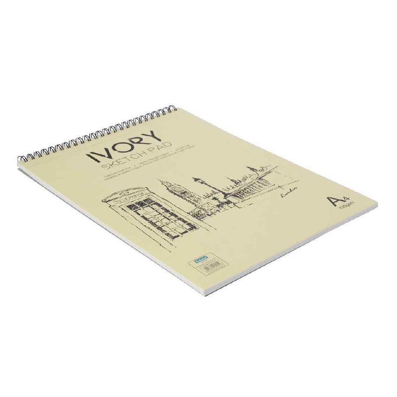 Scholar A4 Ivory Sketch Pad Design - B  25 Sheets 130 Gsm (AP1-B) Spiral