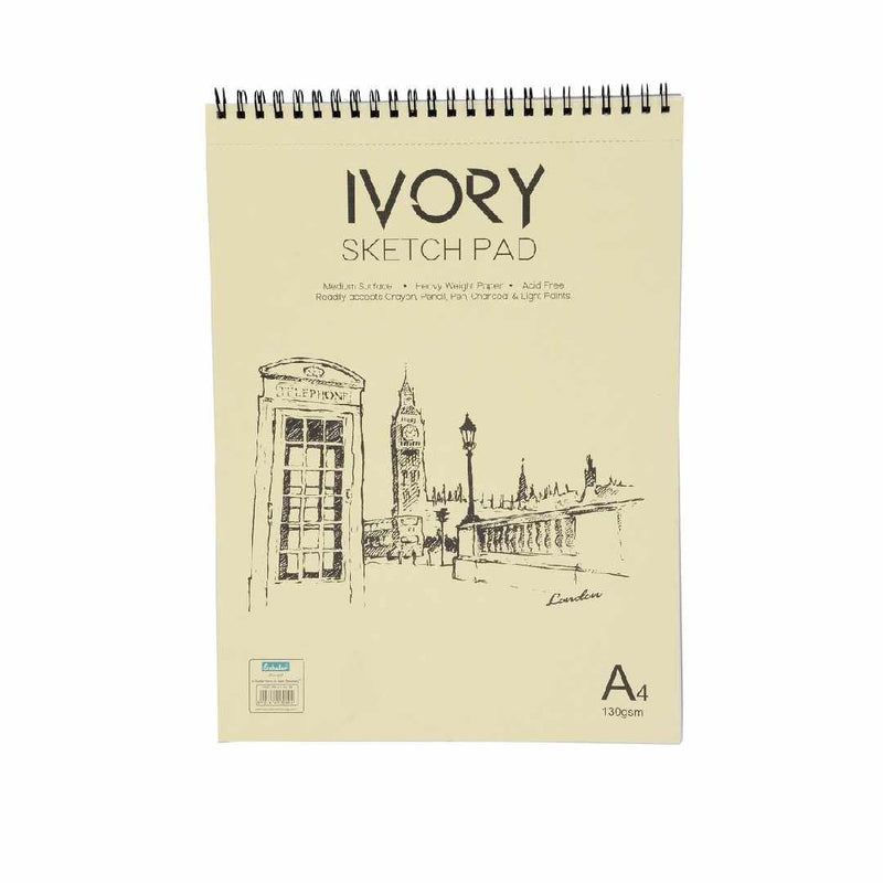 Scholar A4 Ivory Sketch Pad Design - B  25 Sheets 130 Gsm (AP1-B) Spiral