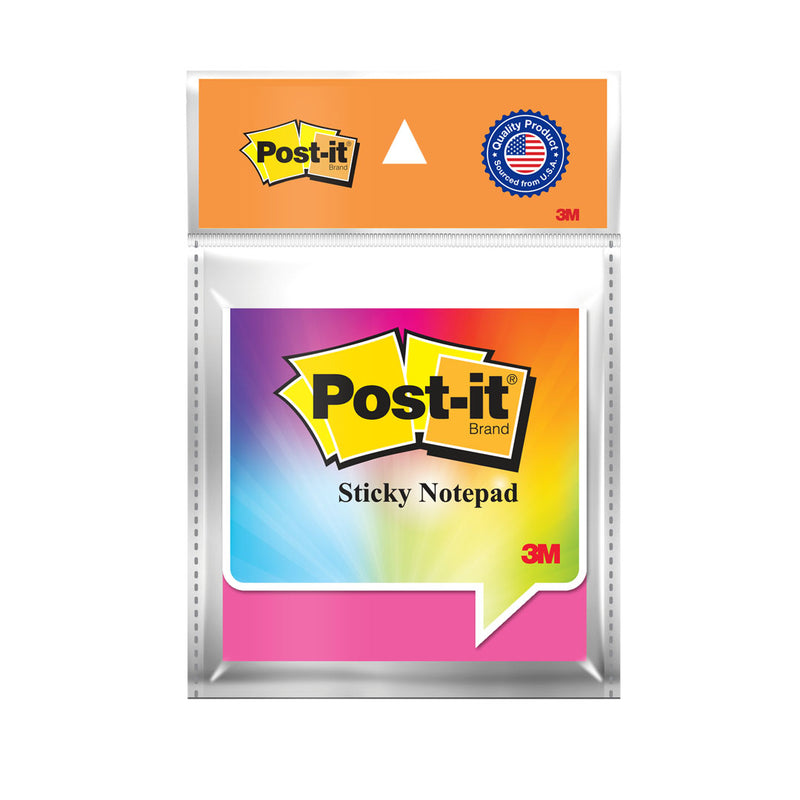 3M Post-It Color Notes Sticky Notepad 3"x 3"-100 Sheets-Set of 1