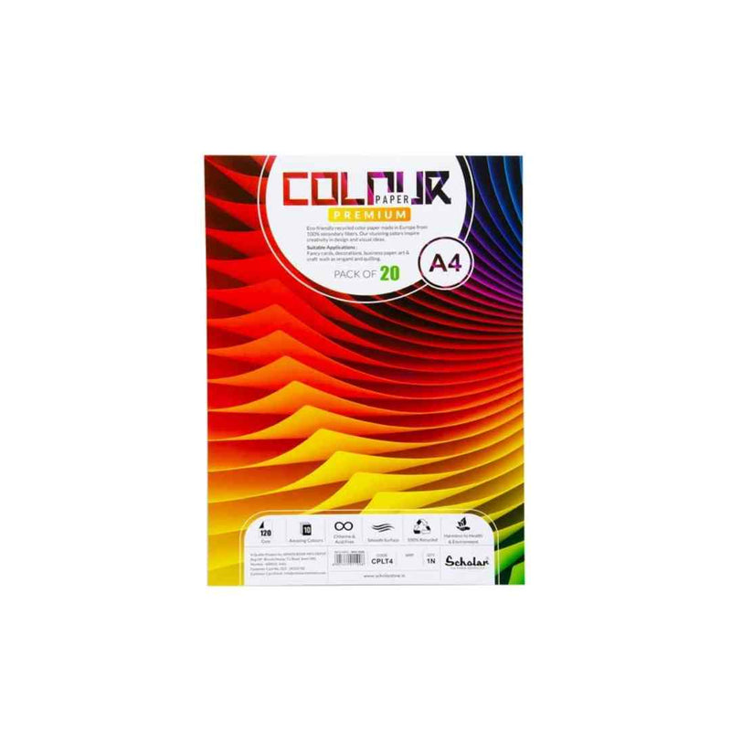 Scholar A4 Color Paper Loose Sheets - 120 GSM (CPLT4) 20 Sheets