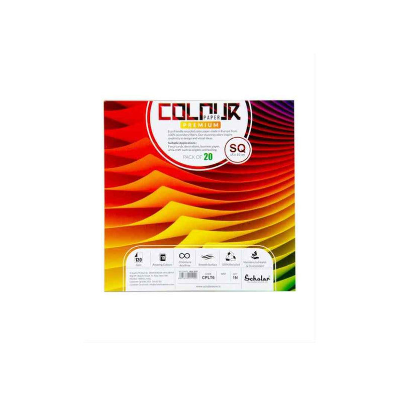 Scholar SQ Color Paper Loose Sheets - 120 GSM 20 Sheets (CPLT6)