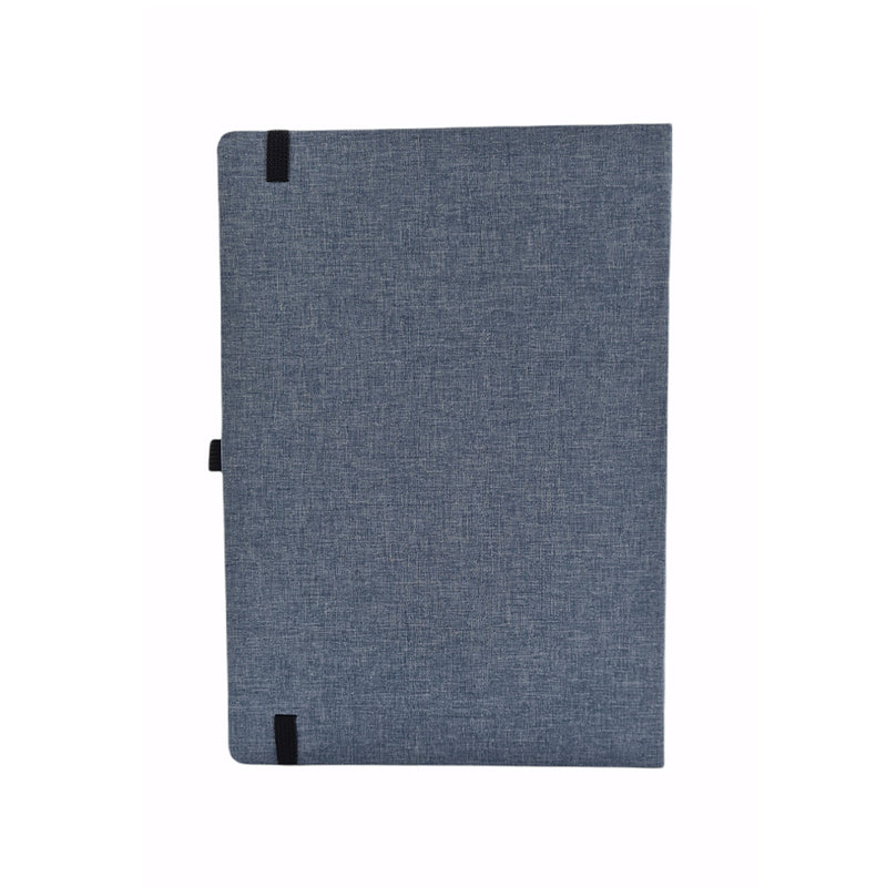 Worldone Cotton Cover Classic Notebook with Elastic Closure - B5- Blue