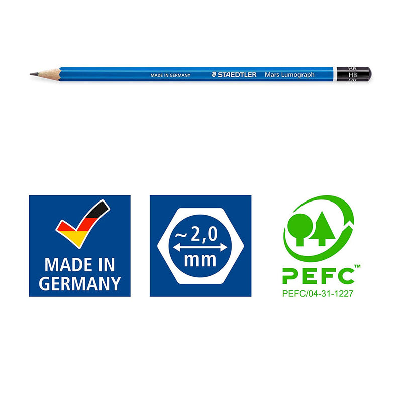 Staedtler Mars Lumograph Artists Pencils - Pack of 6