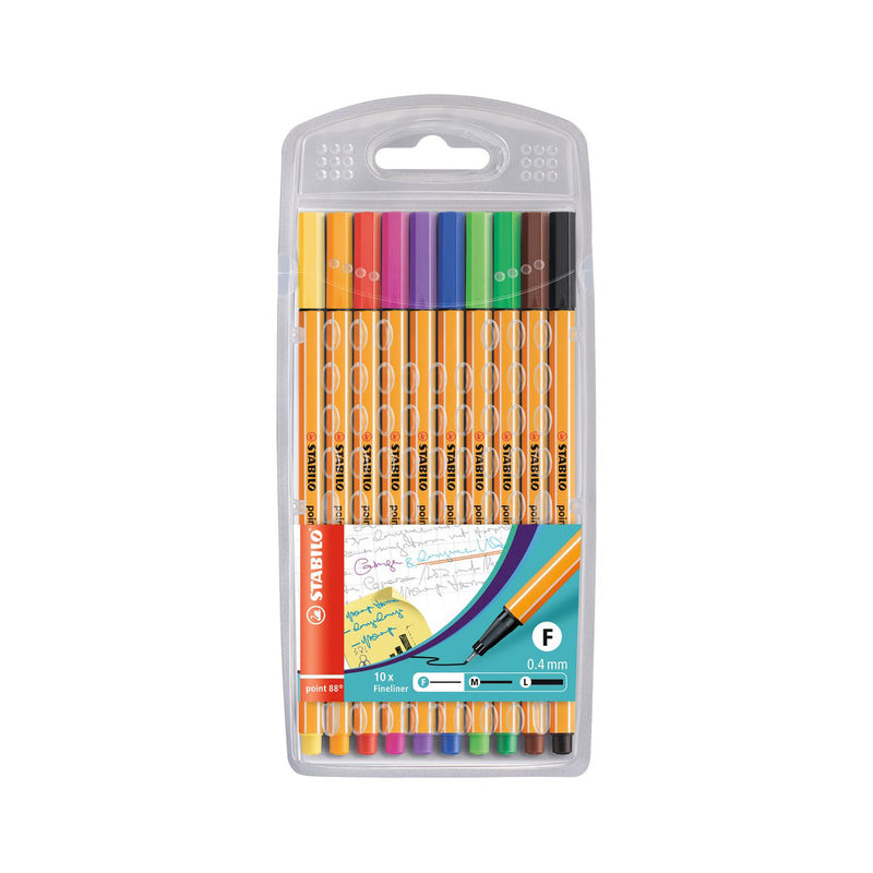 Stabilo Point 88 Fineliner - Wallet of 10 (Assorted Colors)