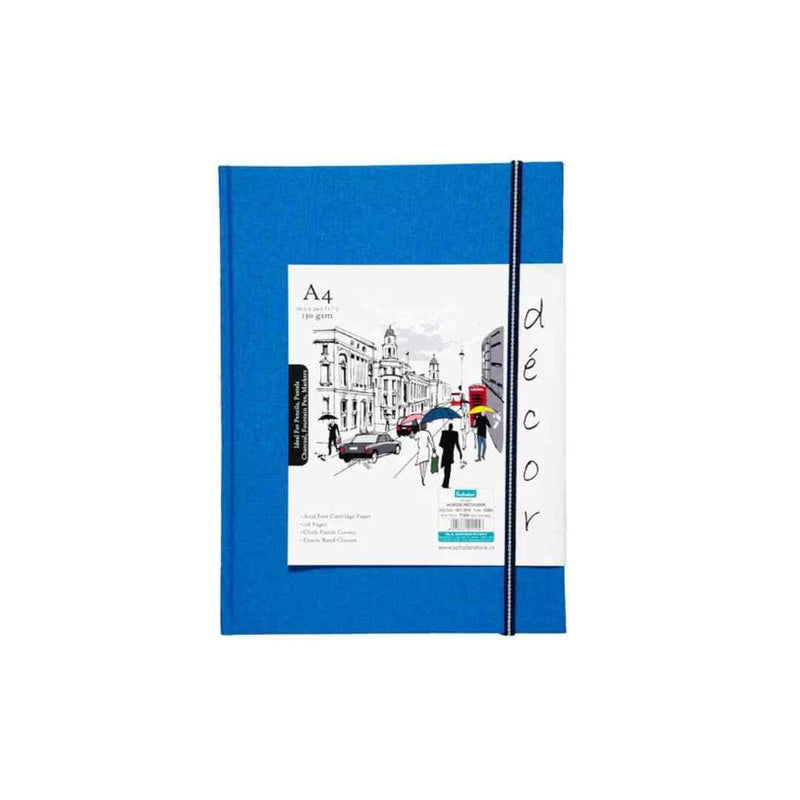 Scholar Decor Sketch Book Blue 130Gsm 64 Sheets Hard Bound  A4 - DSB4