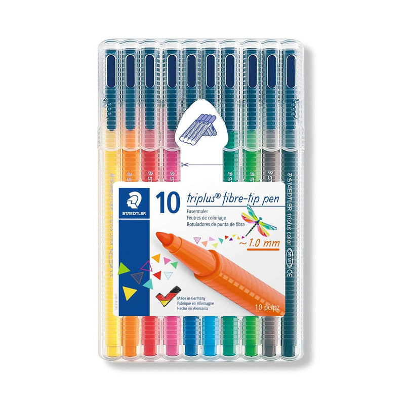 Staedtler Triplus Colour 323 SB10 Fibre-Tip Pen Desktop Box Pack Of 10