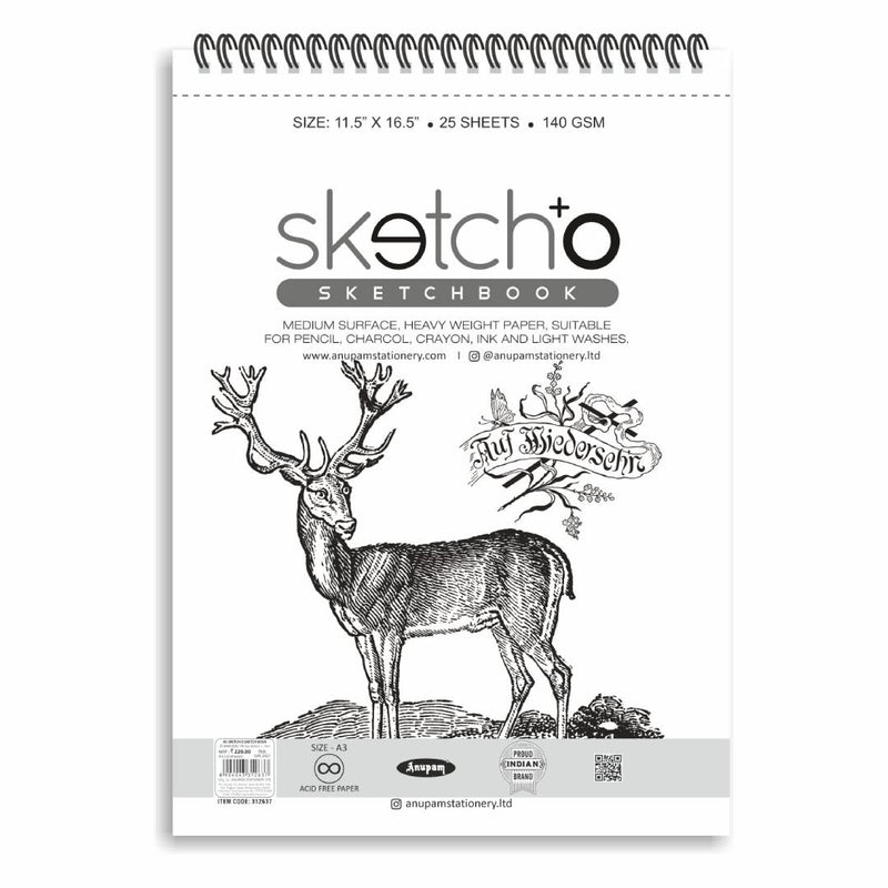 Anupam Oxford Spiral Sketchbook 140 Gsm A3-25 sheets
