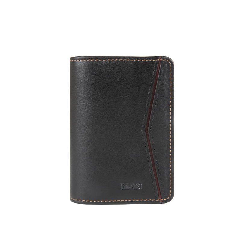 Elan Classic Leather Business Card Holder-Black- ECCH9626