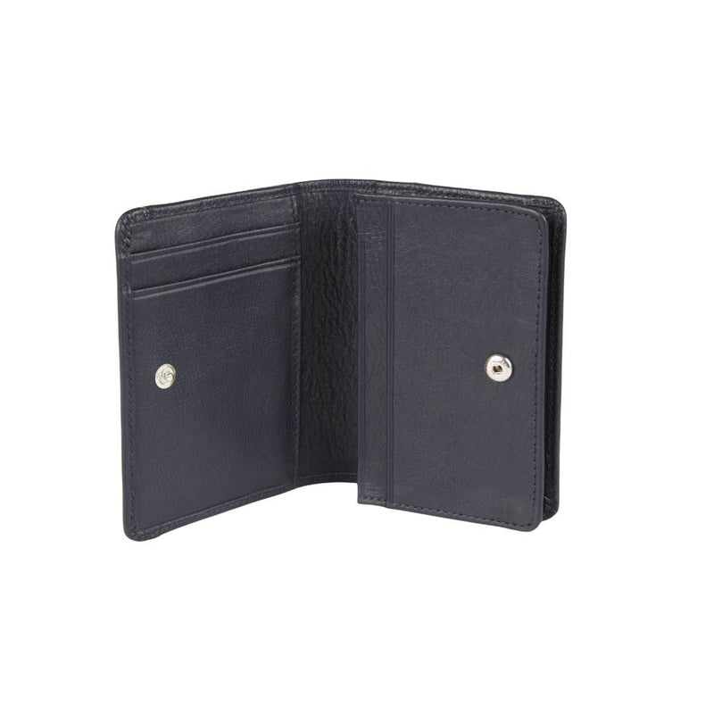 Elan Classic Leather Business Card Holder Blue- ECCH9626
