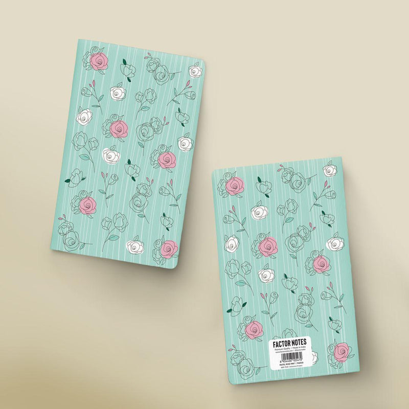 Factor Notes The Pastel Mint Roses : All-Purpose Notebook-A5-144 Pages-Soft Cover-Dot Grid