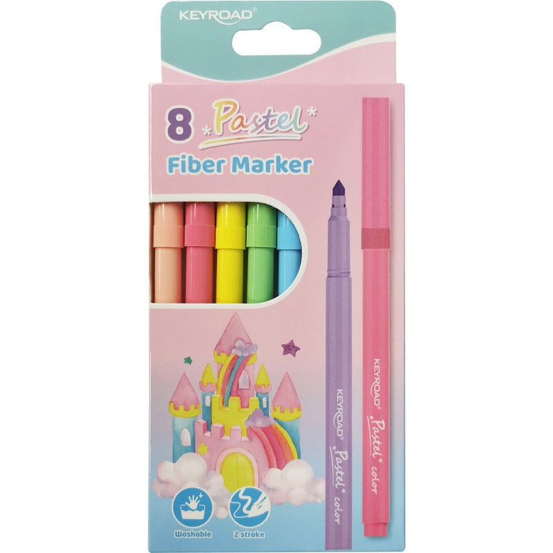 Keyroad Fiber Marker Pastel Set of 8 - KR972034