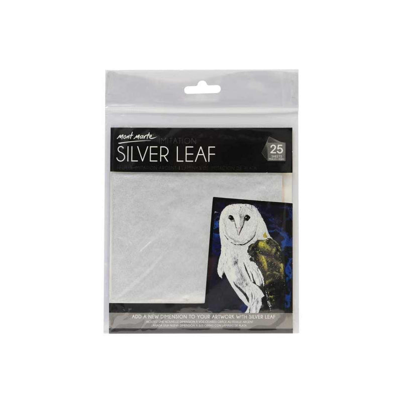 Mont Marte Imitation Silver Leaf - 25 Sheets