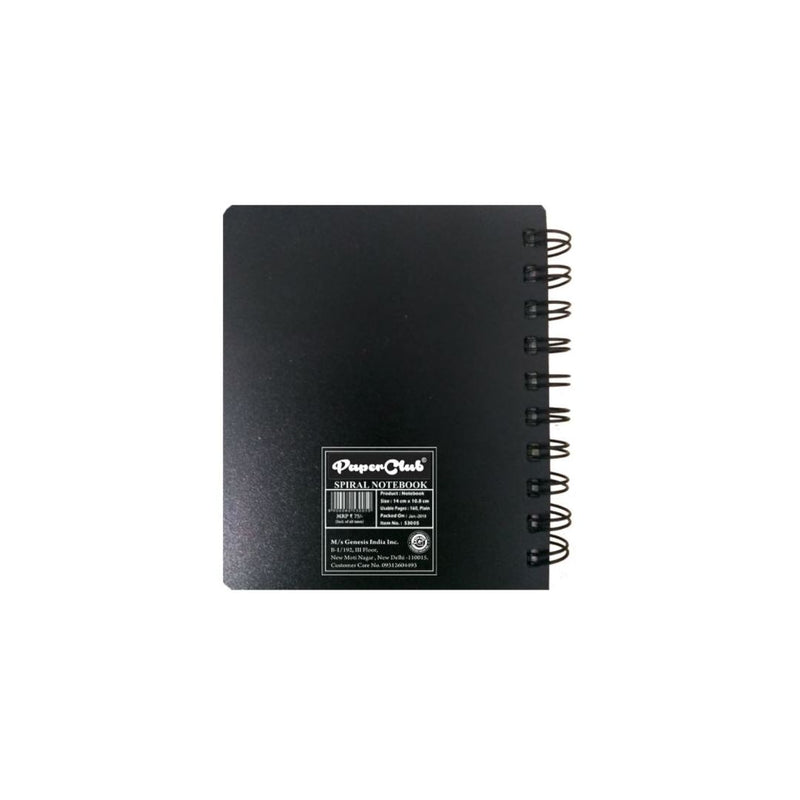 Paper Club Notebook Plain 1Sub 160P Blk A6 - 53005