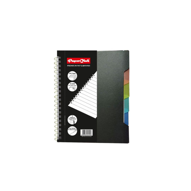 Paper Club Notebook Ruled 5Subject 300Pages Blank A5 - 53045