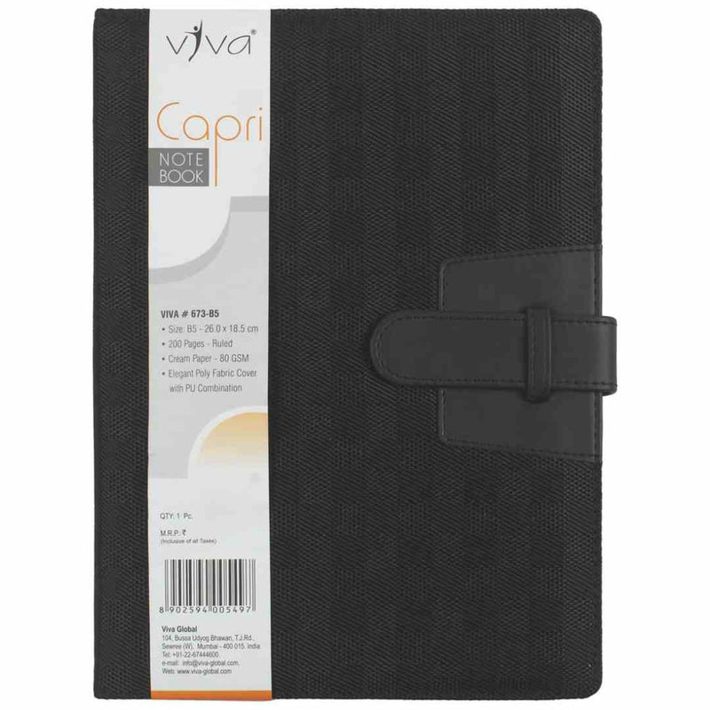 Viva Global Capri B5 Notebook 200 Pages Refillable Jacket Sleeve with Slide Loop Closure