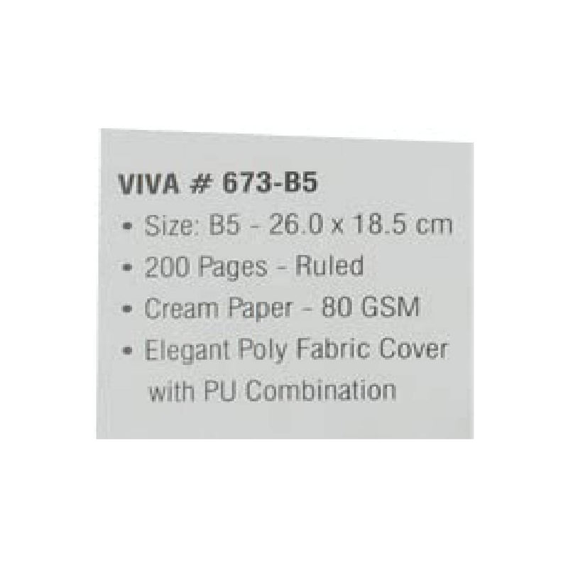 Viva Global Capri B5 Notebook 200 Pages Refillable Jacket Sleeve with Slide Loop Closure