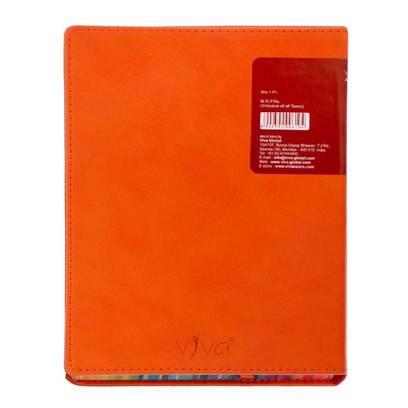 Viva Hexa A6 Journal Notebook Pocket Size 70 GSM 264 Ruled Pages with Colorful Printed Edges